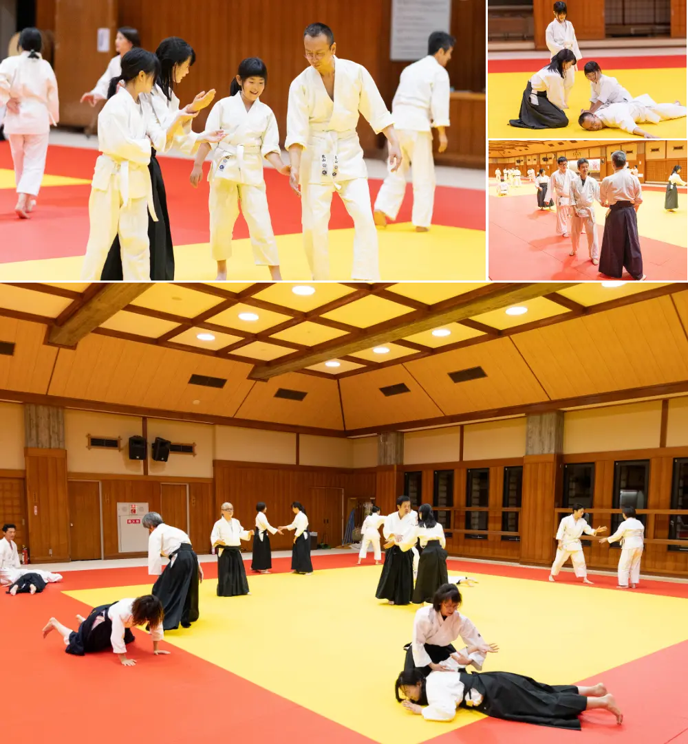 子どもから大人まで一緒に稽古するAIKI健芯CLUBの道場風景